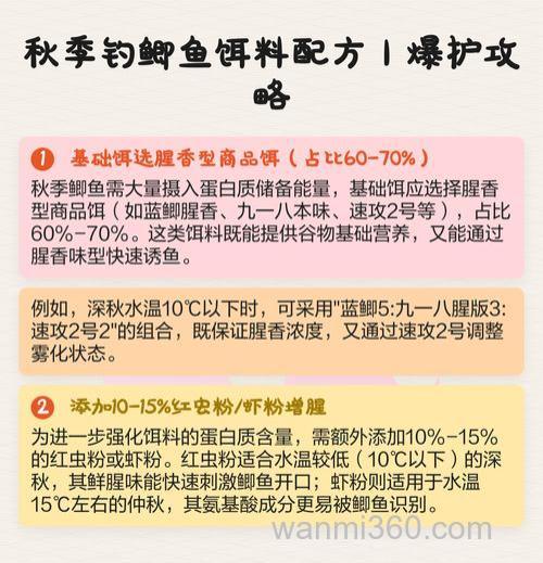 求秋天钓鲫鱼的商品饵配方..