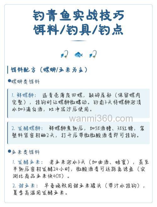 垂钓青鱼技巧大全配饵选点及注意事项