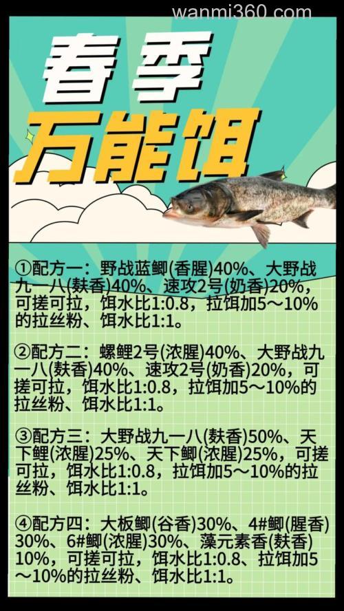 春天钓鲤鱼饵料配方