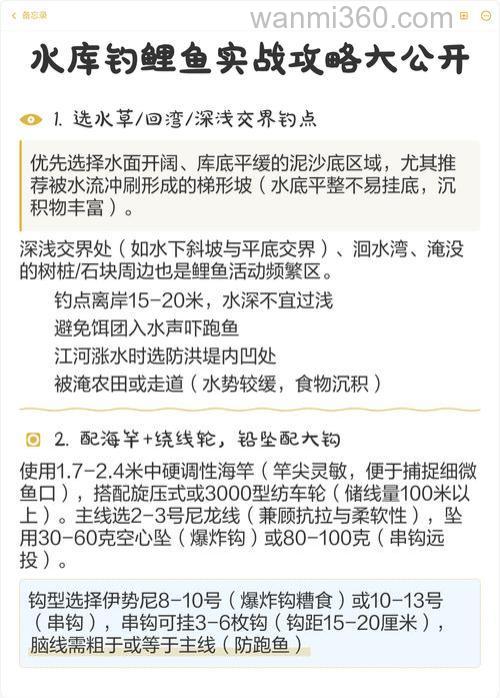 9到10月份水库钓鲤鱼技巧