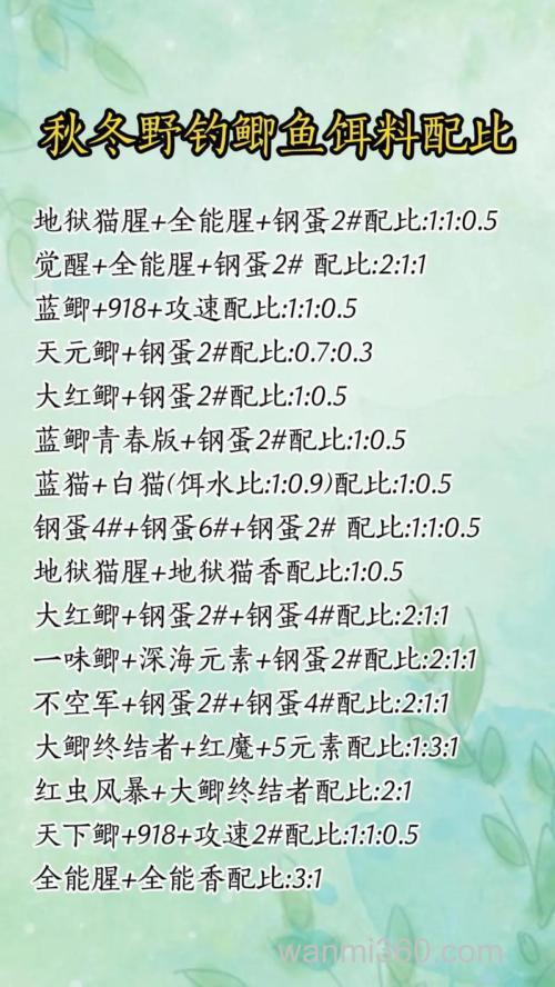 鲫鱼钓料配比