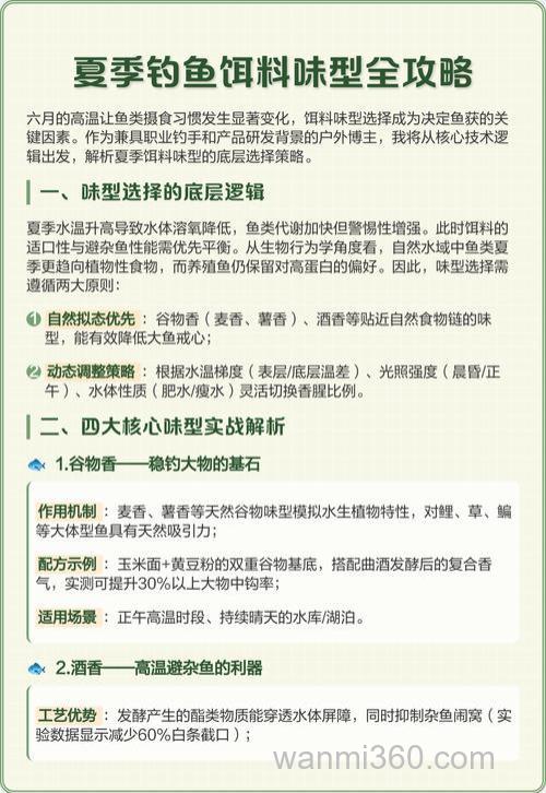 饵料味型的选择？