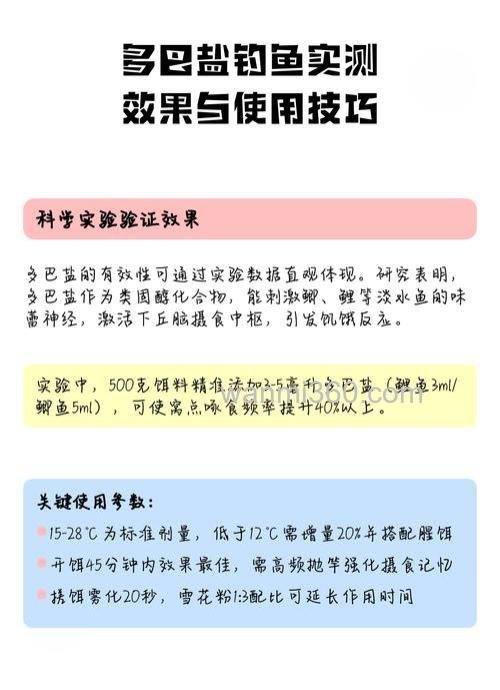 多巴盐钓鱼用法和用量?
