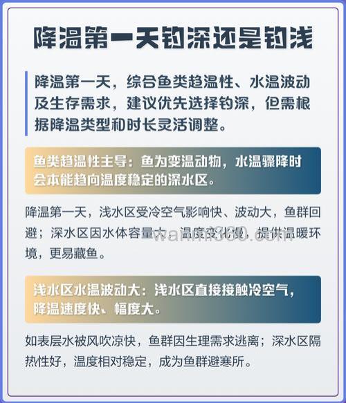 头一天高温第二天降温钓鱼深水还是浅水?