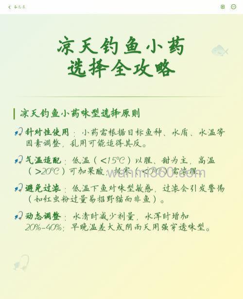 钓鱼小药怎样选择和使用？