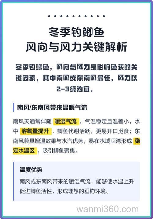 冬钓鲫鱼什么风向好?