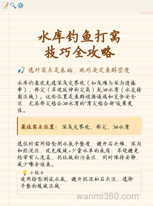 水库夜钓技巧(打窝用饵施钓等)
