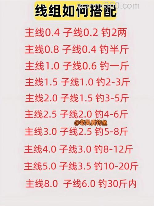 野钓鲤鱼主线和子线的搭配?