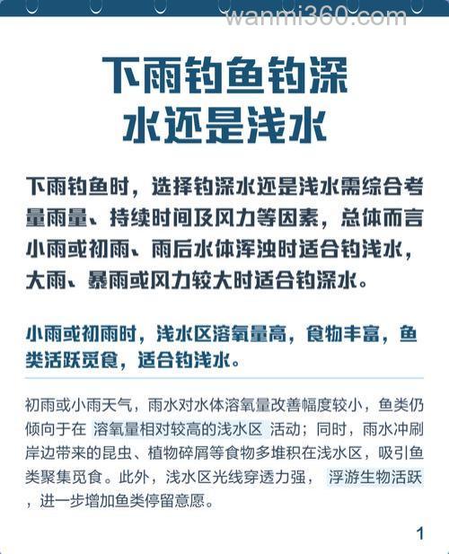 秋天雨后钓鱼钓深还是钓浅?
