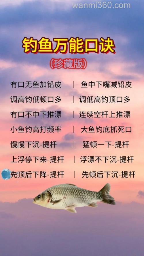 秋季钓鱼口诀顺口溜大全