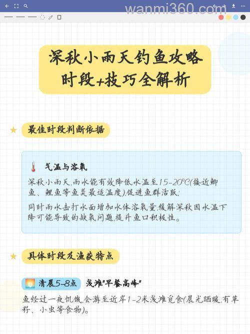 秋季雨天钓鱼时间的最佳时间是多少?