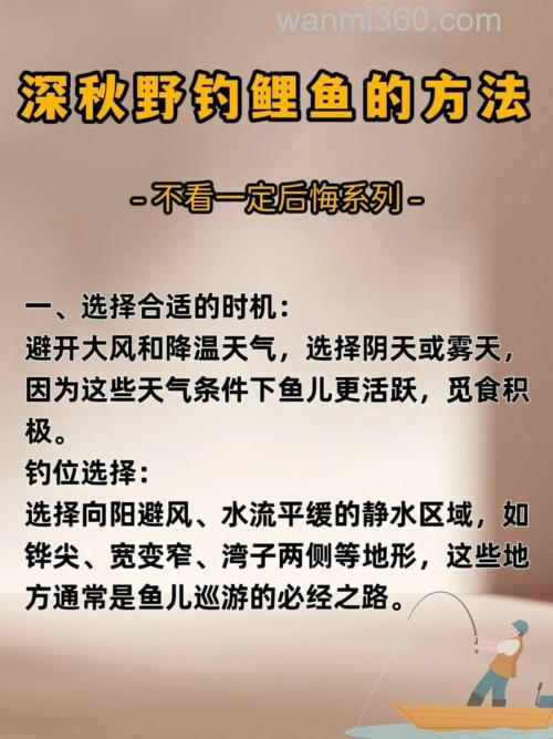 入秋了,垂钓鲤鱼有技巧,想钓大鲤鱼要了解这些技巧