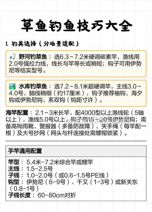 夏季垂钓草鱼钓具钓位钓法技巧